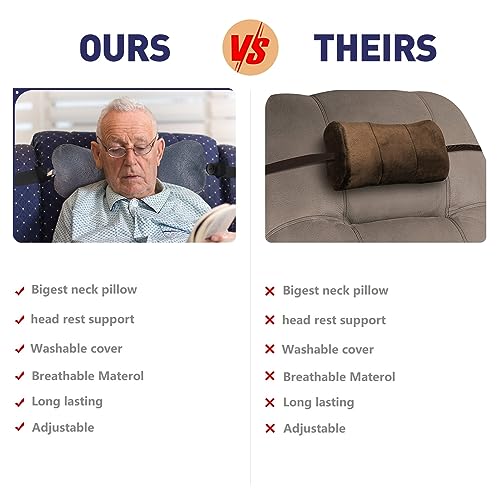 Recliner Neck Pillow with Adjustable Strap for Comfort Support