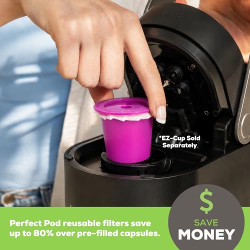 Biodegradable Paper Coffee Filters with Lids for Reusable Pods - 200 Ct