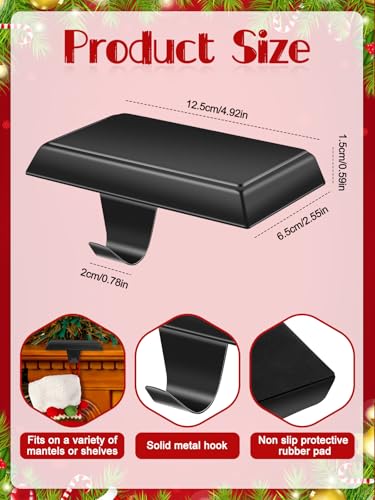 EBANKU Christmas Stocking Holders 8 Pack, Black, 5x2.7 Inches, Rust-Resistant