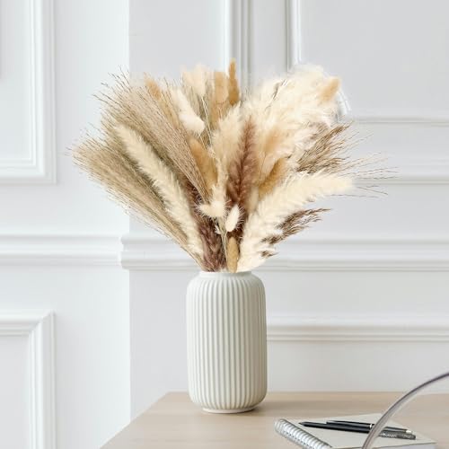 300 PCS Dried Pampas Grass and Flower Bouquet Set for Boho Home Decor