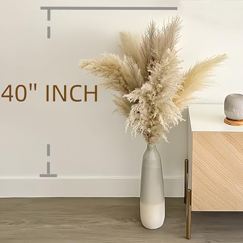 40pcs 40-Inch Tall Pampas Grass Stems for Boho Floor Vase Decor