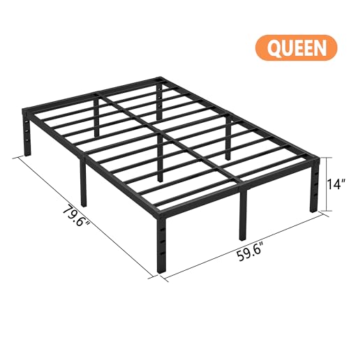 Hafenpo 14-Inch Queen Metal Platform Bed Frame with Storage