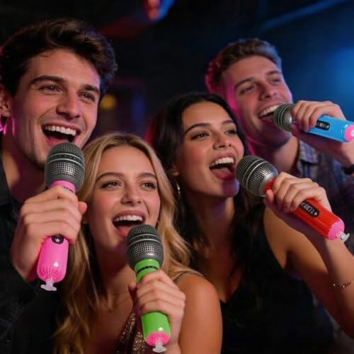 Inflatable Microphone Party Favors - 10-Inch Blow Up Props, 6 Pack