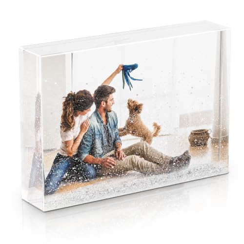 4x6 Liquid Glitter Photo Frame - Floating Sparkle Acrylic Picture Frame