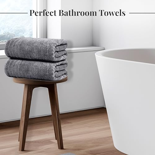 Tens Towels 8-Piece Cotton Towel Set - Dark Grey XL Bath, Hand, Washcloths