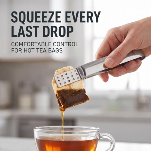 Stainless Steel Tea Bag Tongs Squeezer Clips - Kitchen Bar Tool, Silver
