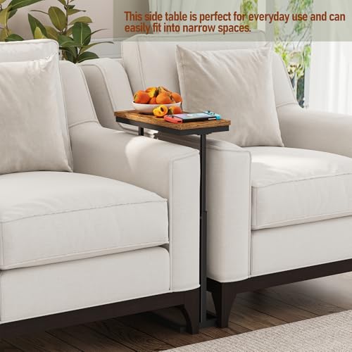 Adjustable Height Side Table, Tall Sofa Couch Table for Living Room