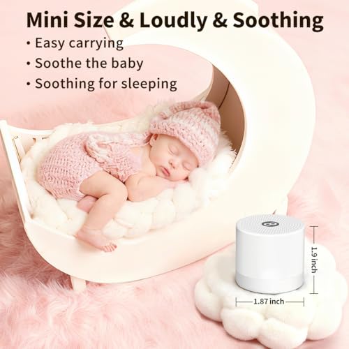 Mini Portable White Noise Machine with 30 Soothing Sounds & Timer