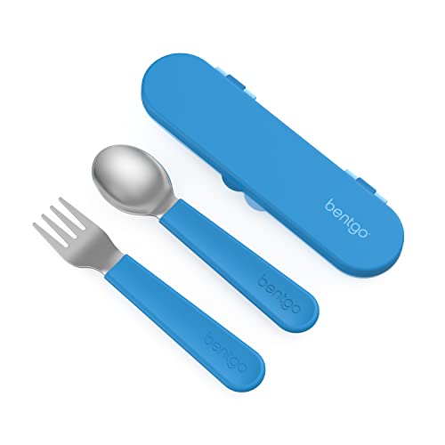 Bentgo Kids Stainless Steel Utensil Set with Storage Case - Blue
