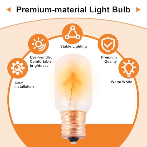 E17 Microwave Light Bulb 125V 30W - 2 Pack for Range Ovens