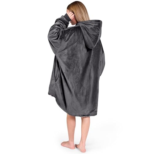 Oversized Wearable Blanket Hoodie - Soft Plush Sherpa Loungewear