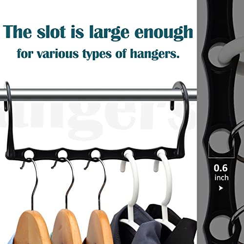 6 Pack Space Saving Hangers Heavy Duty Black Closet Organizers