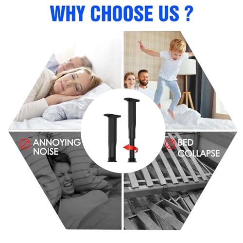 Adjustable Bed Support Legs, Telescopic 6.3"-11" Center Support for Slats