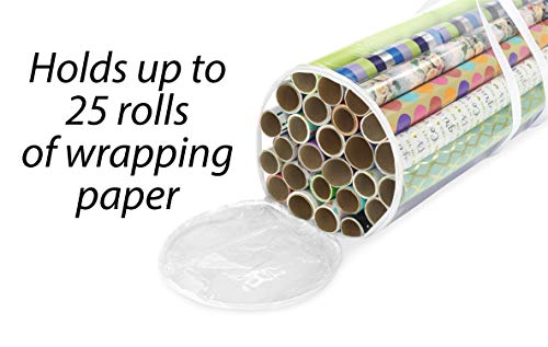 Clear Gift Wrap Organizer Zippered Storage for 25 Rolls