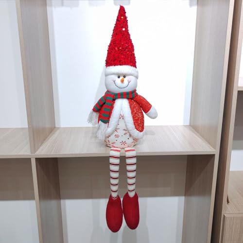 Red Snowman Christmas Stuffed Sitting Santa Reindeer Plush Decoration Gift