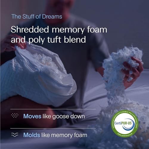 DreamyBlue Adjustable Shredded Memory Foam Pillow - Queen Size Bed Pillow