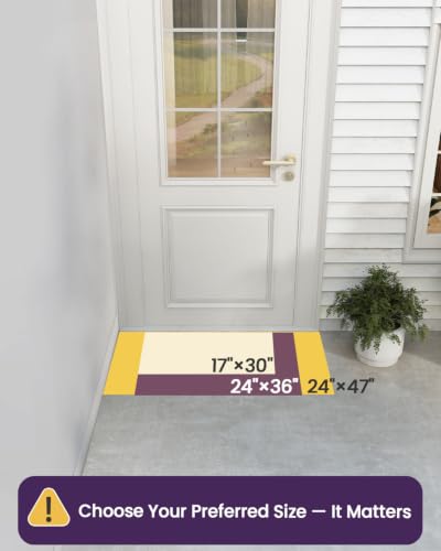Heavy Duty Front Door Mat 24x36, Non-Slip Low Profile Outdoor Entrance Rug