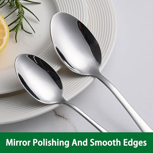 8-Piece Stainless Steel Teaspoons Set, 6.7-Inch Mirror Polished Spoons