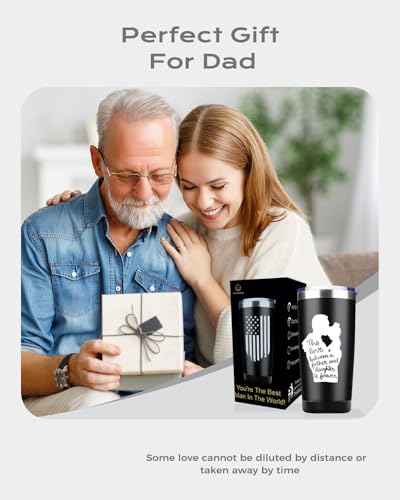 Dad Birthday Gift From Daughter – Best Dad Ever Tumbler, From Daughter Variation, 20 oz Stainless Gift