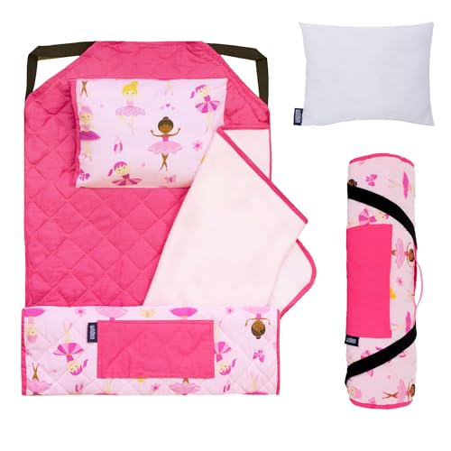 Toddler Nap Mat with Pillow and Blanket for Daycare and Preschool