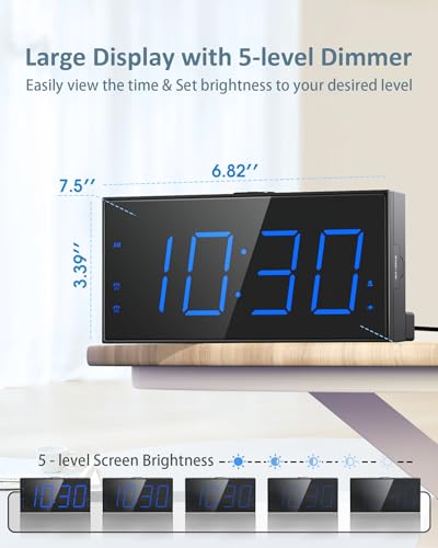 Vibrating Alarm Clock with Bed Shaker for Heavy Sleepers and Hard of Hearing