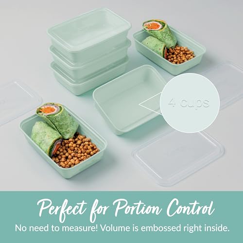 Bentgo Prep Meal Prep Containers with Lids, 20-Piece Set, 4-Cup Mint