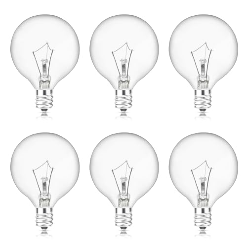 25 Watt Wax Warmer Light Bulbs - G16.5 Globe for Candle Warmers, 6 Pack