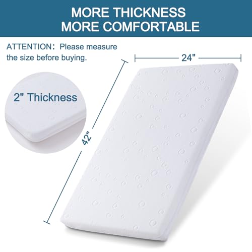 Dual-Sided Gel Memory Foam Travel Crib Mattress - 42" x 24" x 2"