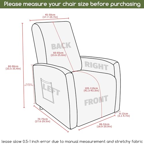 Recliner Chair Cover - 4-Piece Non-Slip Washable Protector