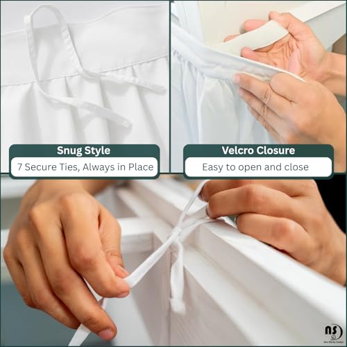 Twin XL Microfiber Dorm Bed Skirt - 32 Inch Extended Drop, White