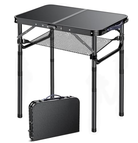 Adjustable Folding TV Tray Table, Portable Aluminum Snack Side Table