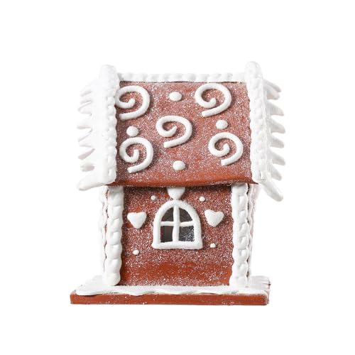 Lit LED Clay Dough Gingerbread House Tabletop Christmas Decoration