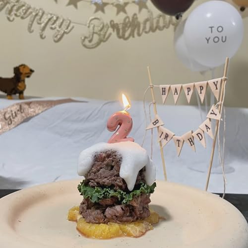 Happy Birthday Cake Topper - Reusable Ivory Cotton Banner Decoration