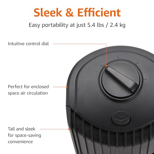 Amazon Basics 28 Inch 3-Speed Oscillating Tower Fan for Bedroom