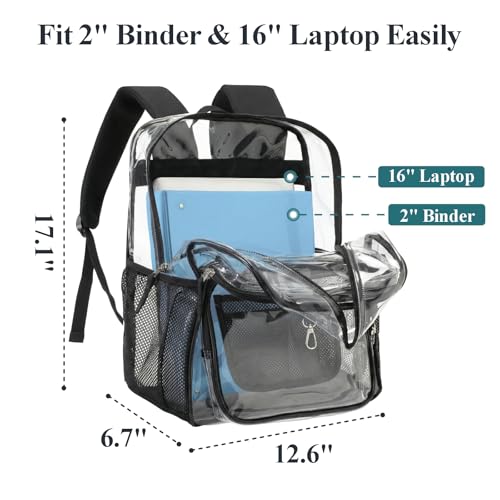 Packism 17-Inch Heavy Duty Clear Backpack for School and Laptop