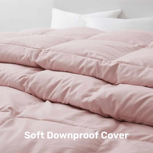 Queen All Season Goose Feather Down Fiber Comforter, Pink (88" x 88")
