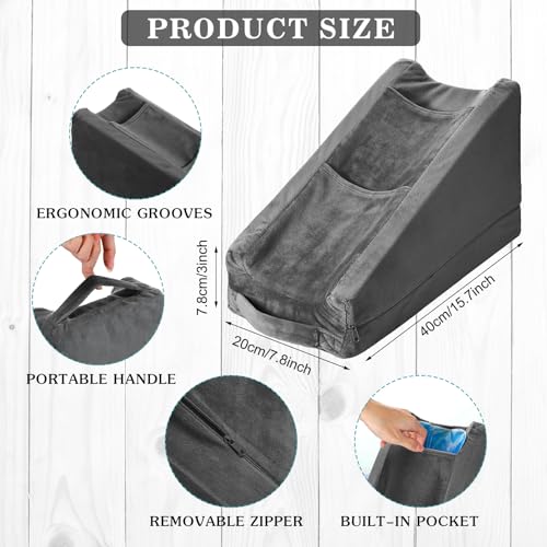 Ergonomic Arm Elevation Pillow with Ice Pockets - Dark Gray