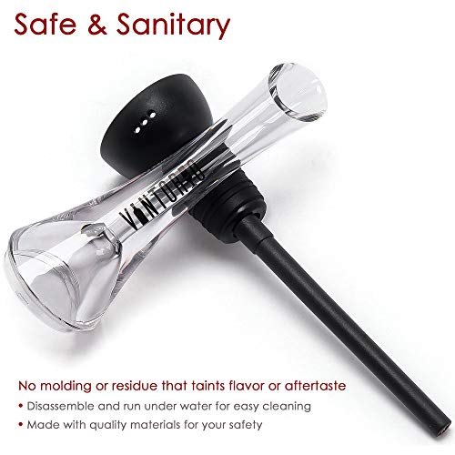 Wine Aerator Pourer and Decanter Spout - Premium Drip-Free Pourer (Black)