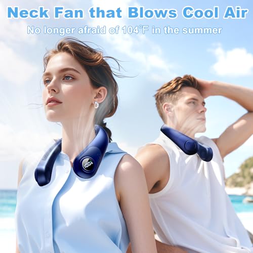 Portable Neck Fan Bladeless Rechargeable Personal Cooling Fan 5 Speeds
