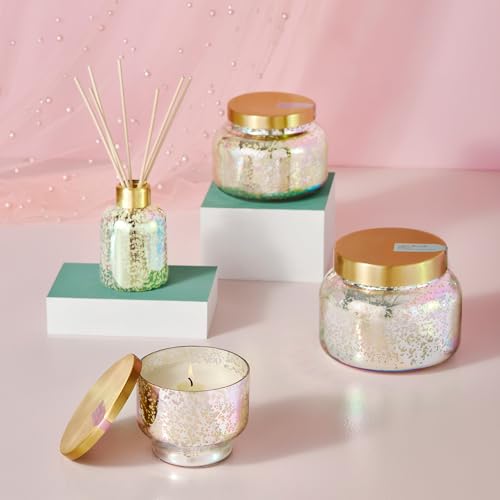 Volcano Reed Diffuser Set - 5.7 oz Iridescent Mercury Glass Home Fragrance