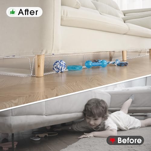 Clear Under Couch Toy Blocker for Furniture - Pet & Toy Guard for Hard Floors