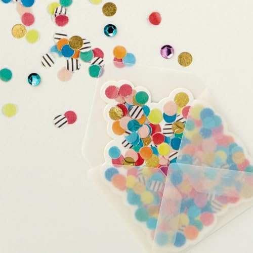 Birthday Wishes Greeting Card with Confetti Design and Envelope