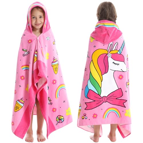 Bavilk Kids Hooded Beach Towel Poncho - 100% Cotton Bath & Pool Wrap