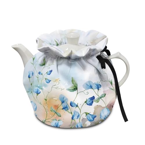 Floral Tea Pot Cozy with Insulation Pad - Heat-Retaining Kettle Cover