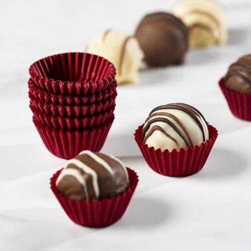 Pastry Chef's Boutique Red #4 Glassine Chocolate Candy Cups - 1" x 3/4" (Pack of 200)
