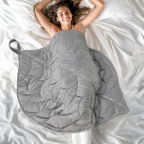 KAWBIYJ Grey 7lb Weighted Lap Blanket - Cozy Velvet Travel & Relaxation Gift
