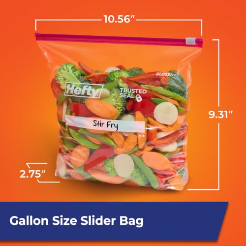 Gallon Slider Storage Bags with Expandable Stand & Fill Bottom, 66 Count