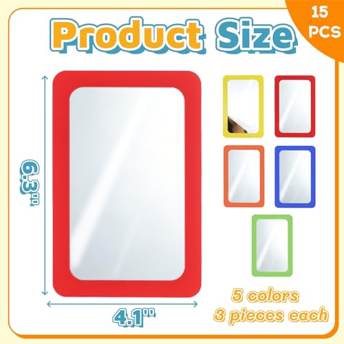 15-Piece Shatterproof Acrylic Mirror Set - Colorful Small Handheld Mirrors