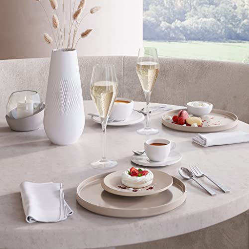 Villeroy & Boch NewMoon 5-Inch Modern Espresso Saucer, Premium Porcelain, Dishwasher Safe, White - Set of 1
