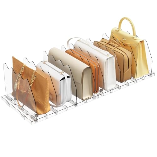 Clear Acrylic Shelf Dividers for Closet Handbag and Purse Storage